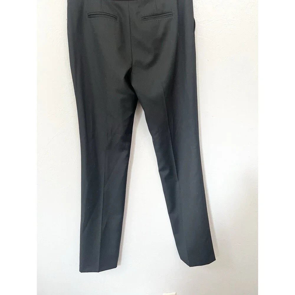 Tory Burch Women's Size 8 Black Wool Blend Straight Leg Dress Pants 34